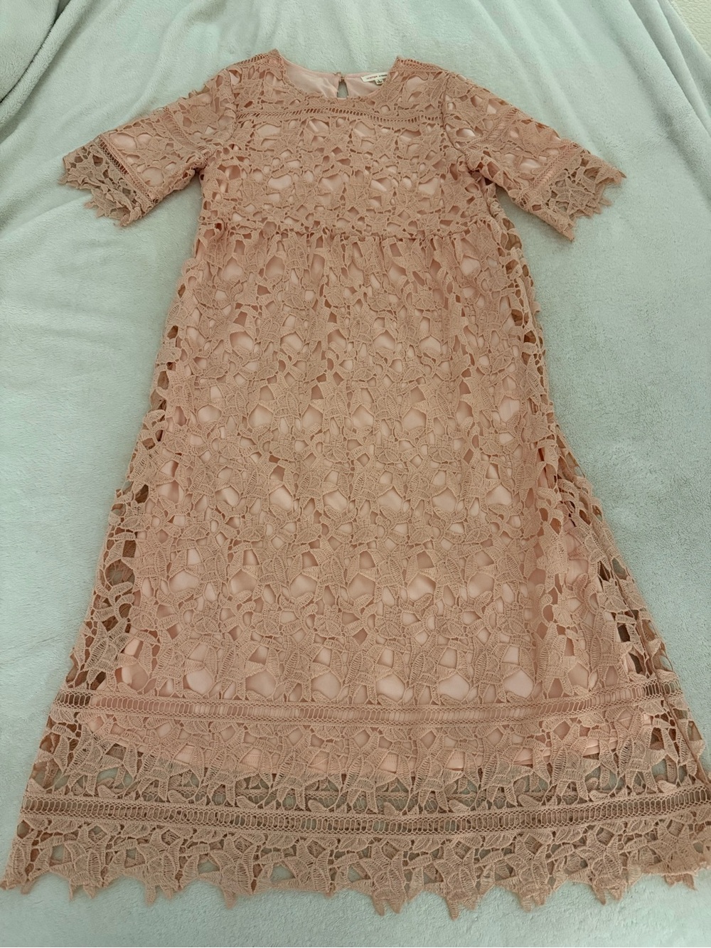 Blush Crochet Midi Cocktail Dress